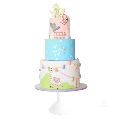 Llama Cake, pastel decorado de llama divertido y detallado