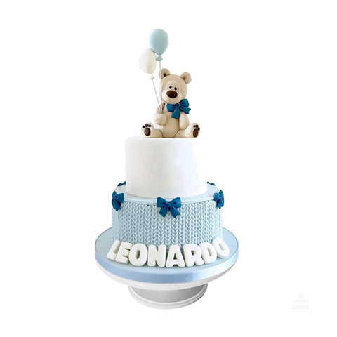 Blue Teddy, pastel decorado con osito azul