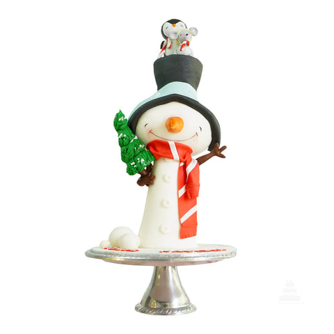 Snowman Christmas Cake - Pastel de Muñeco de Nieve