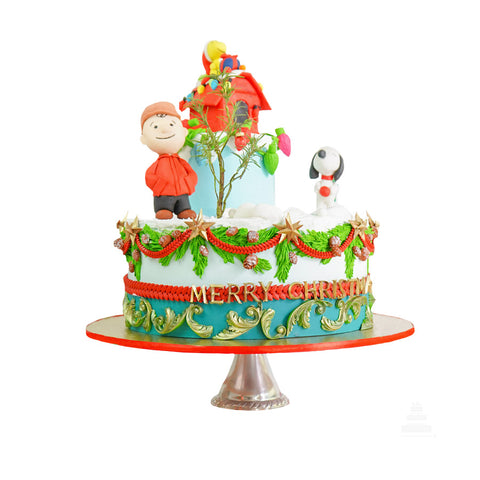 Charly & Snoopy Cake - Pastel Navideño de Charly Brown y Snoopy