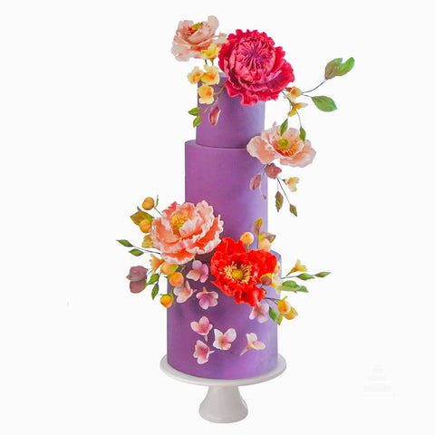 Purple Flower Cake - Pastel de Bodas Morado con Flores