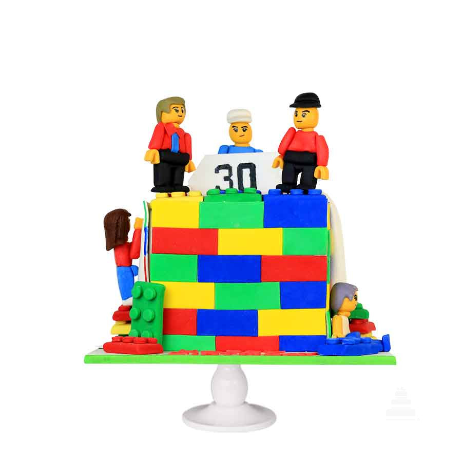 Lego Cake Pastel con decoración de LEGOS de fondant – L