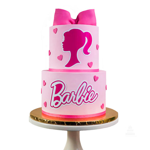 Barbie world pink cake, pastel color rosa de Barbie