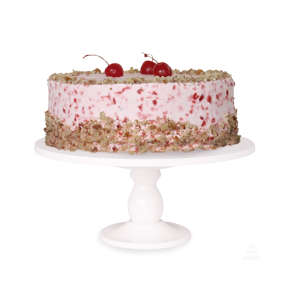 Pastel de Amaretto con Cerezas Rojas y Almendra