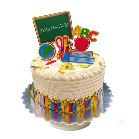 Teacher Themed Graduation Cake, pastel de graduación decorado para maestras