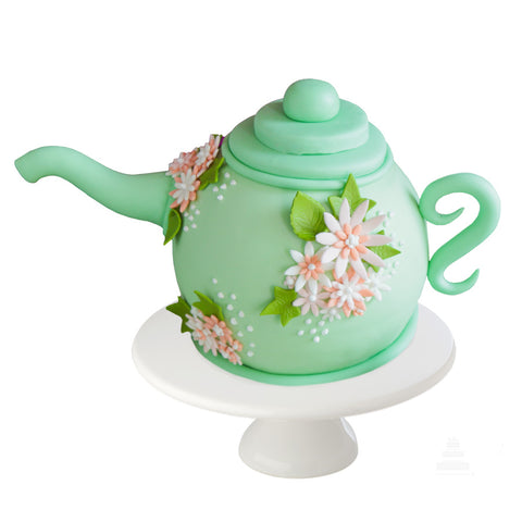 Flower Teapot Cake, pastel tetera con flores