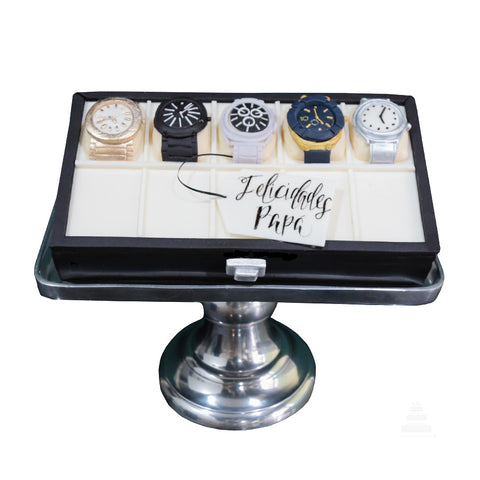 Pastel decorado con relojes de lujo - Cake decorated with luxury watches