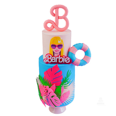 Summer time Barbie cake, Pastel de Barbie verano