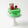 Mini pastel San Valentín 2 a 4 personas color verde con osito y cereza