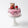 Mini pastel San Valentín 2 a 4 personas con osito y cereza color rosa fondo blanco dia del amor