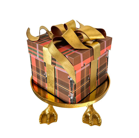 The Tartan Gift – Holiday Collection, Pastel Caja de Regalo Tartán con Moño Dorado