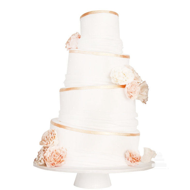 Pastel de Boda Vintage con Rosas Avejentadas | Aged Fabric Roses