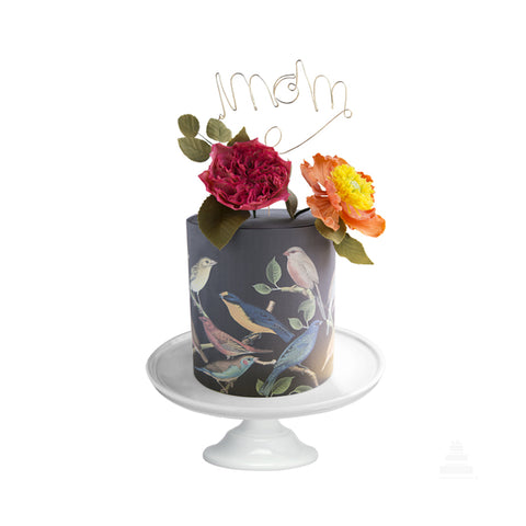 Bloom Bird, Pastel con estampado oscuro para mujer