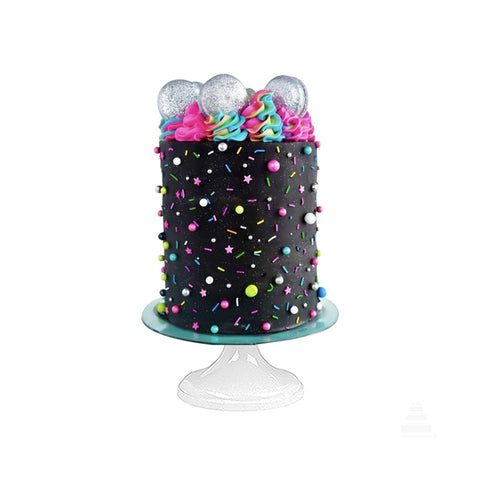 Black & color Cake, pastel negro y colores brillantes