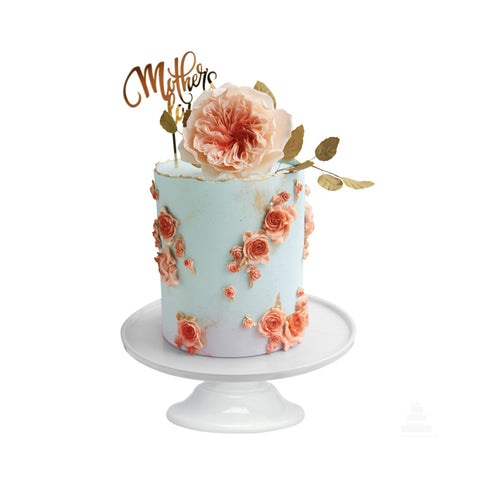 Bloom Mom - Pastel con decorado floral y cake topper