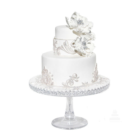 Brilliant Cake, pastel para boda en plata y blanco ideal para aniversario