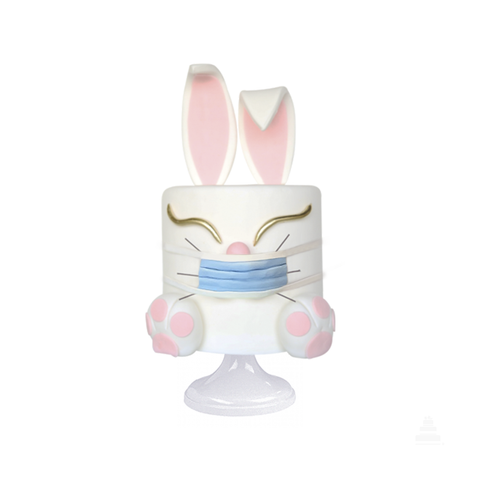 Cute Bunny masks, pastel con orejas y patitas comestibles para cumpleaños