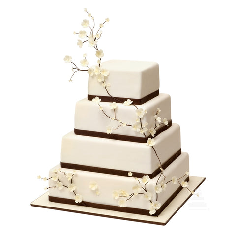 Pastel de matrimonio en pisos cuadrados Cherry by Sacher Cake Shop