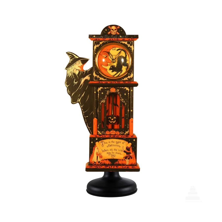 Pastel Witch On Clock de Halloween