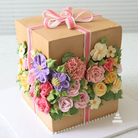 Flower Box, pastel de caja de flores para regalar