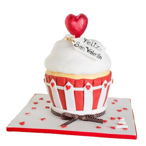 Valentine's Giant Cupcake, pastel de cupcake gigante