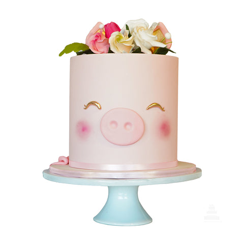 Sweet Pig & flowers, pastel en forma de cerdito