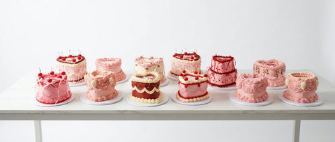mesa de pasteles vintage rosas