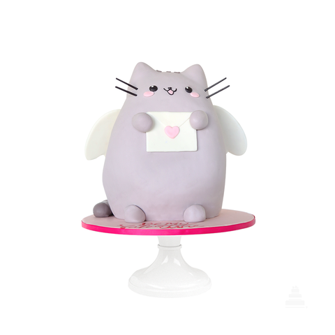 Pusheen Love, pastel decorado en 3D de fondant