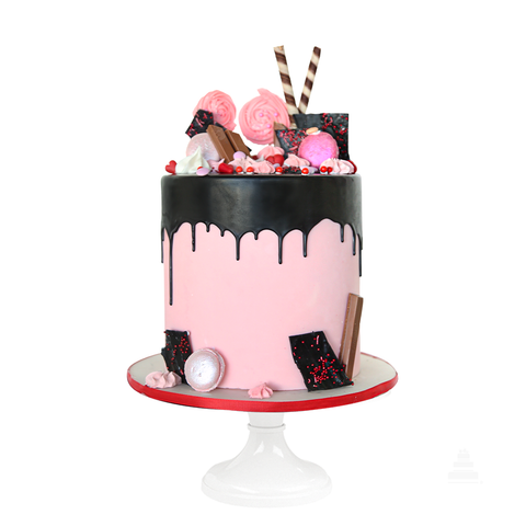 Drip love - Drip cake con colores rosa y negro -