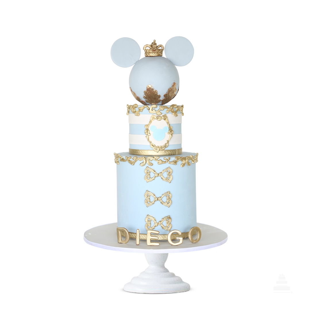 Love Mickey Mouse, pastel decorado de fondant color azul – L Autrichienne