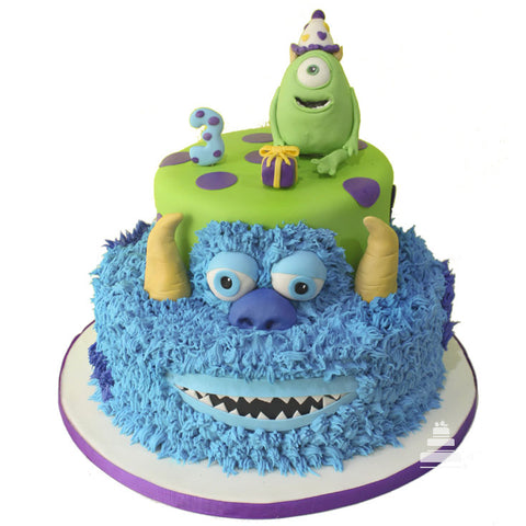 Monster Inc. Party, pastel decorado con Mike y Sully