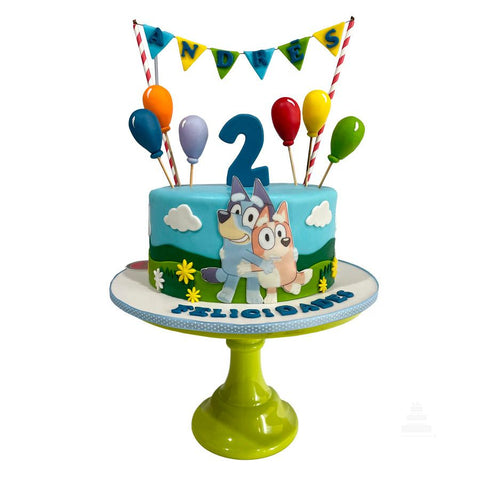 Pastel de Bluey y Globos, Bluey and Balloons Cake