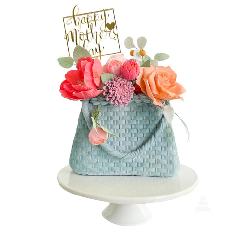 Flower Bag Cake, pastel bolso con flores