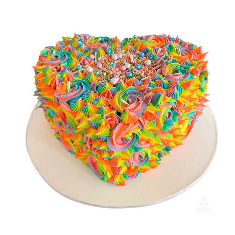 Pastel Corazón Arcoíris - Rainbow Heart Cake