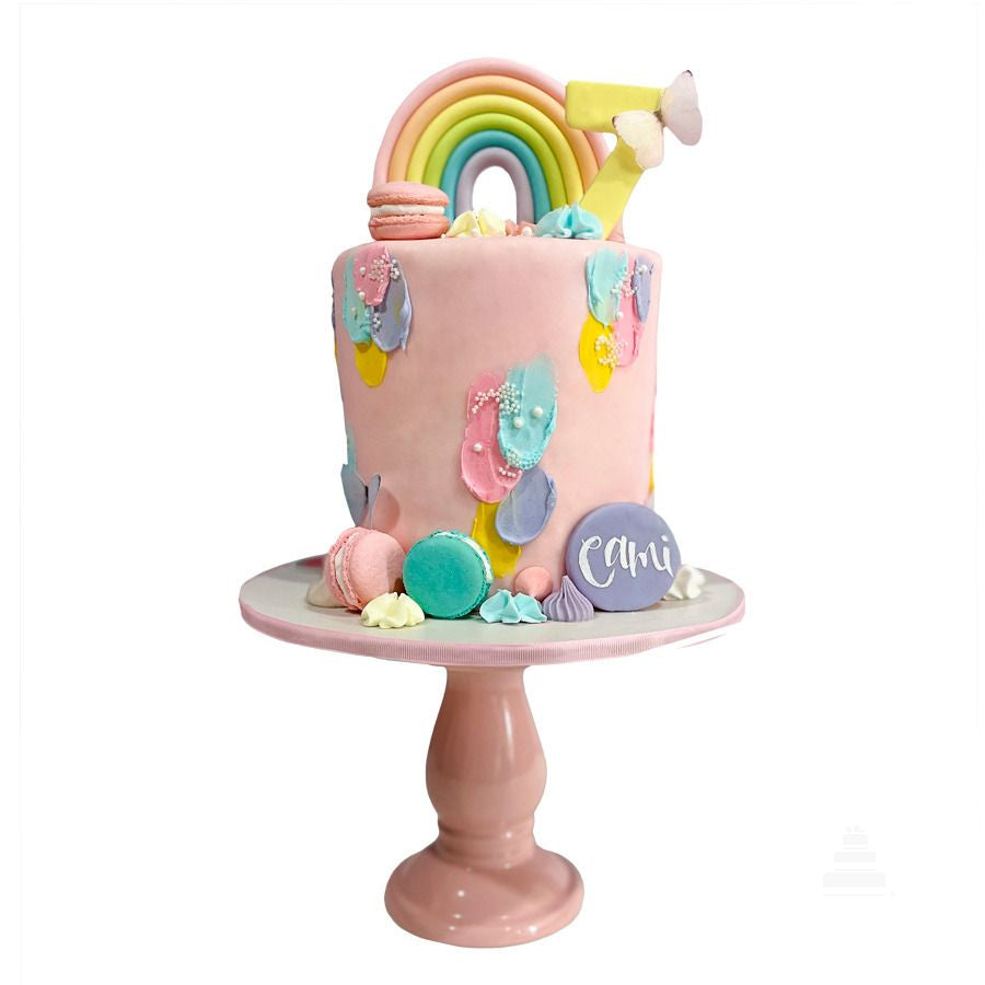Pastel de Arcoíris y Macarons | Rainbow And Macarons