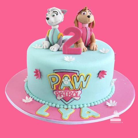 Paw Patrol Girly, pastel decorado de fondant para niña