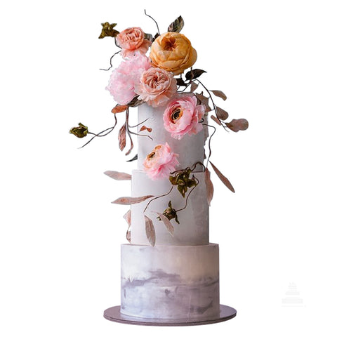 Marble Wedding Flowers, pastel marmoleado con flores