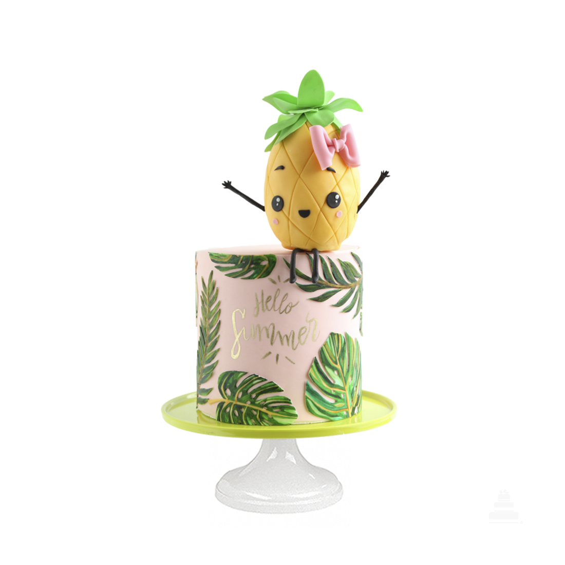 Pineapple Cake, pastel decorado con figura de piña en fondant 3D – L ...