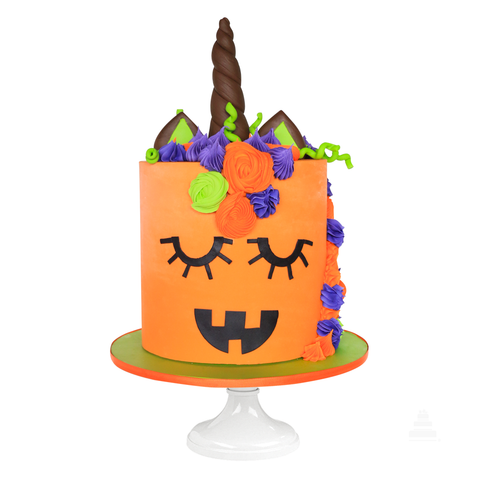 Halloween Pumpkin Unicorn, pastel de unicornio