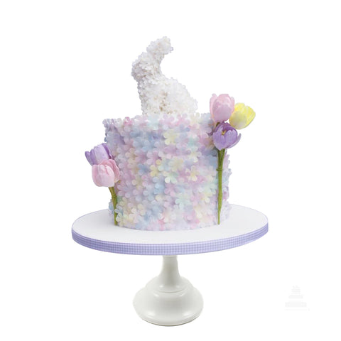 Easter flowers, pastel de flores de pascua con conejo