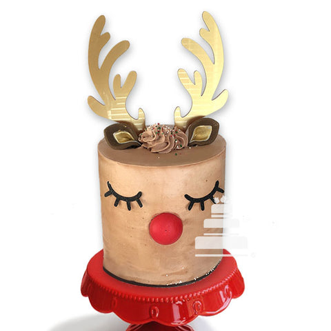 Rudolph Red Nose, pastel decorado de reno nariz roja