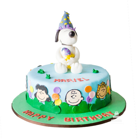 Snoopy and friends, Pastel decorado de fondant