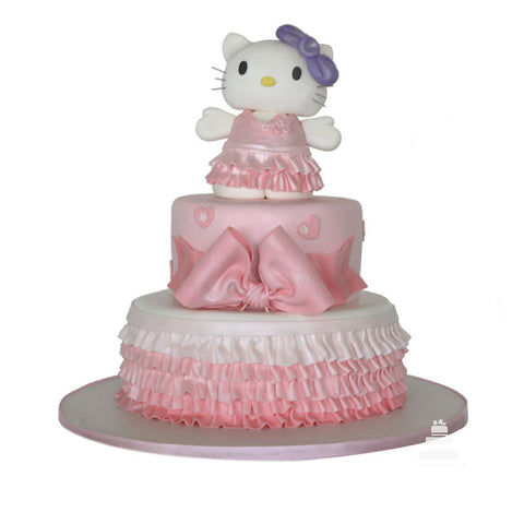 Sweet Kitty, pastel decorado en fondant de Hello Kitty