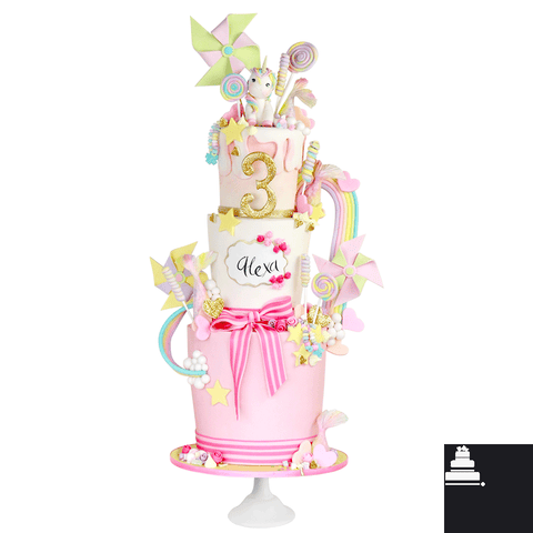 Topsy Turvy Unicorn Cake, pastel chueco con unicornios