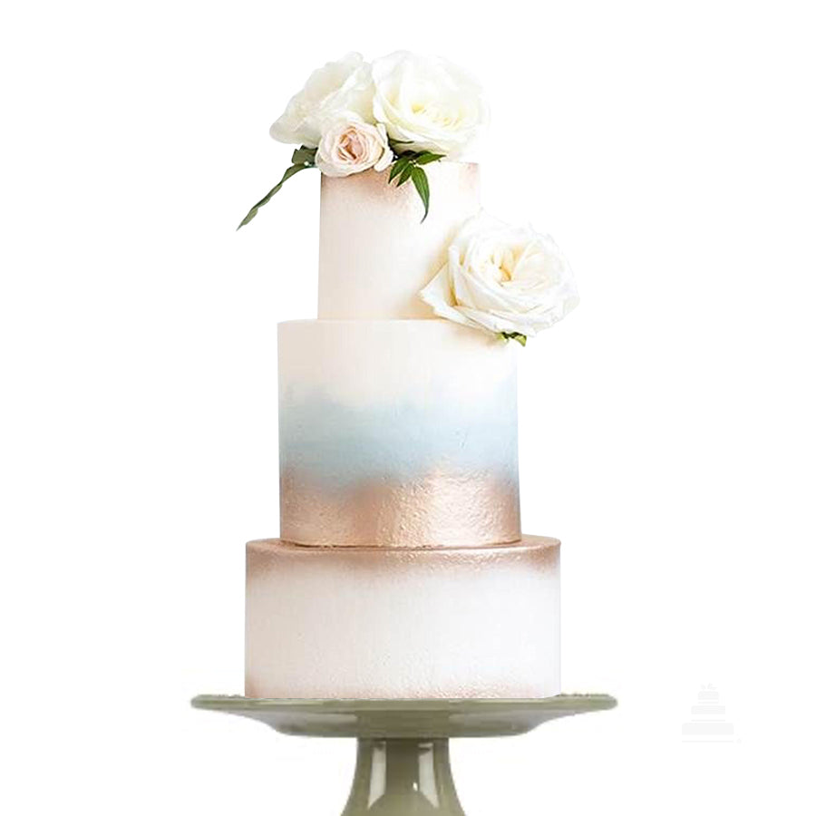 Pastel Minimal Rose con Rosas Naturales para Boda