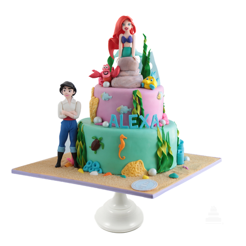 Sirenita Cake, pastel decorado con la temática de Little Marmaid