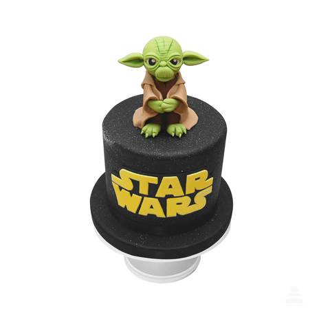 Yoda 3D Cake, pastel de cumpleaños con figura 3D de fondant