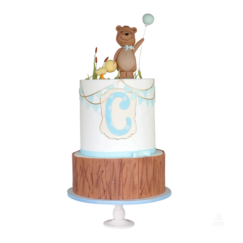 Teddy's party, pastel decorado con figura de Teddy Bear