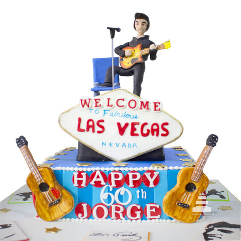 Welcome to Las Vegas, pastel decorado con Elvis