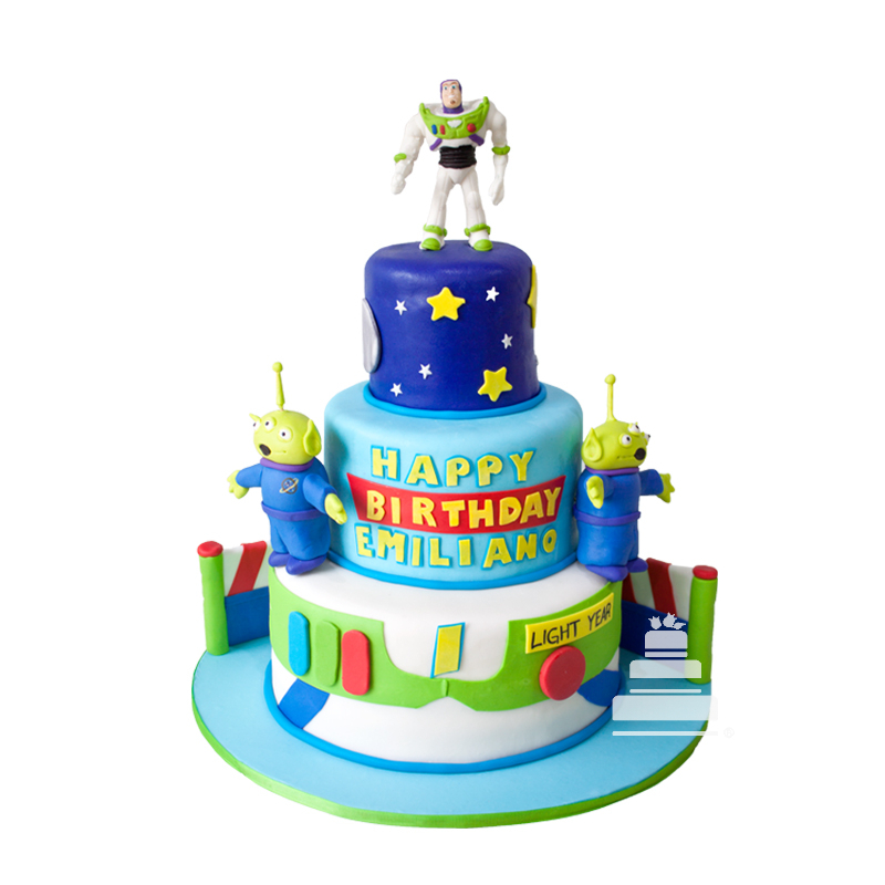  Buzz Lightyear, pastel decorado de fondant de cumpleaños L'Autrichienne